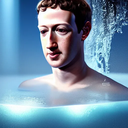 Image similar to mark zuckerberg as water made of water, award winning stunning water photography, extremely detailed, artstation, 8 k, sensual lighting, incredible art, wlop, artgerm