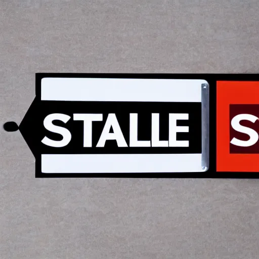 Image similar to a sign that says stable diffusion