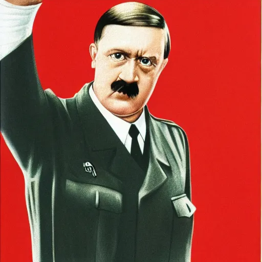 Prompt: a 1 9 9 0 s promotional poster for hitler as a character in a sitcom