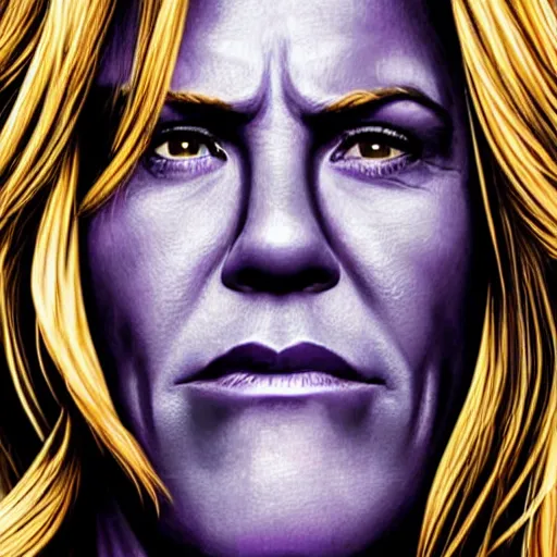 Prompt: Thanos played by Jennifer Aniston, high detail, portrait