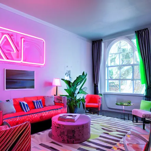 Image similar to sweet neon lights inside a manly room