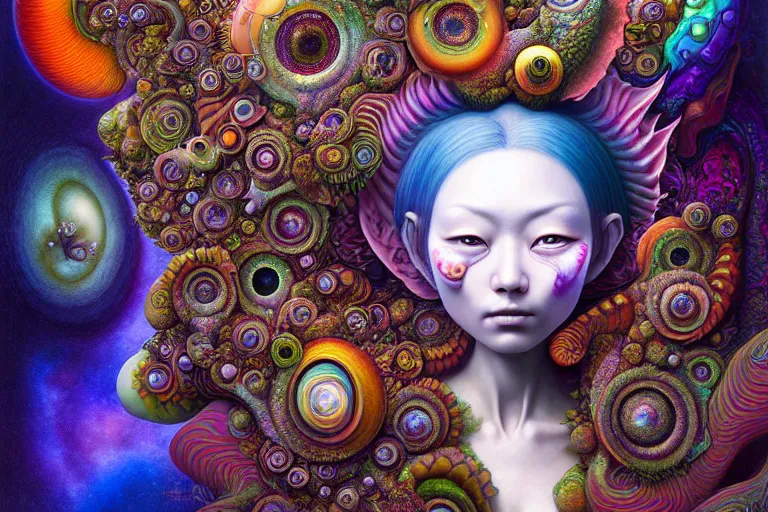 Image similar to art by yoko d'holbachie feat naoto hattori, caitlin hacket and hannah yata featuring archan nair. visionary psychedelic fineart painting. gigapixel resolution. intricate detailed. beautiful dramatic cinematic. in the style of subject zero. hyperrealistic render. dreamy blurry pastel aquarel background.