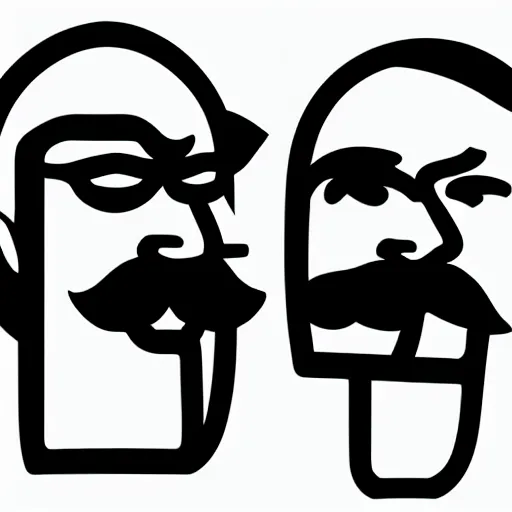 Prompt: taras schevchenko. face. old, balding, long moustache. simple vector graphics icon by andy warhol