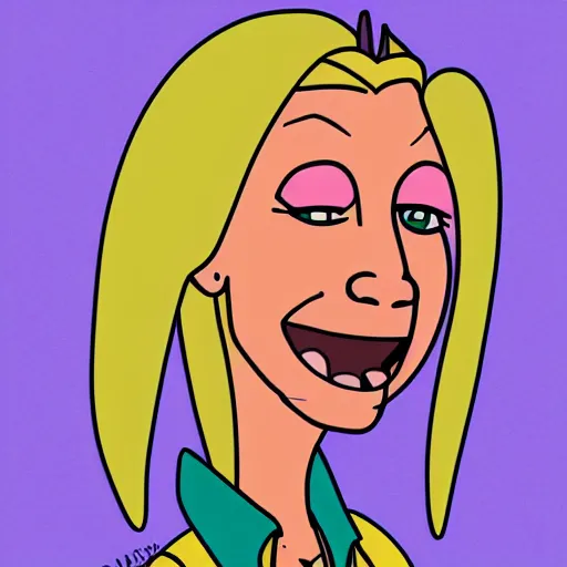 Prompt: bojack horseman style portrait of phoebe buffay