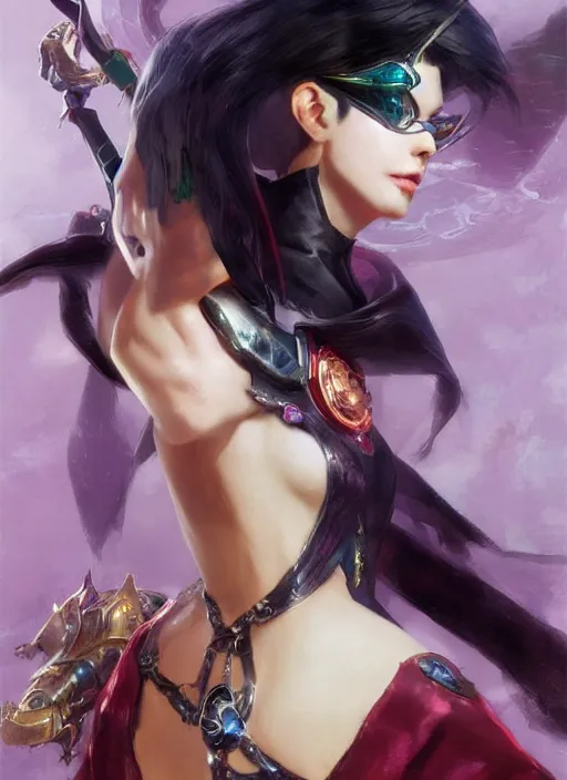 Image similar to An marvelous concept art of bayonetta by Ruan Jia, Jake Amazon, hiroshi yoshida, colorfull, vivid colors, artstation