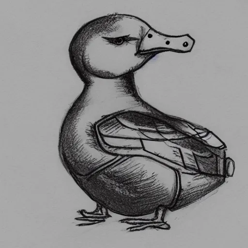 Image similar to cyberpunk duck sketch