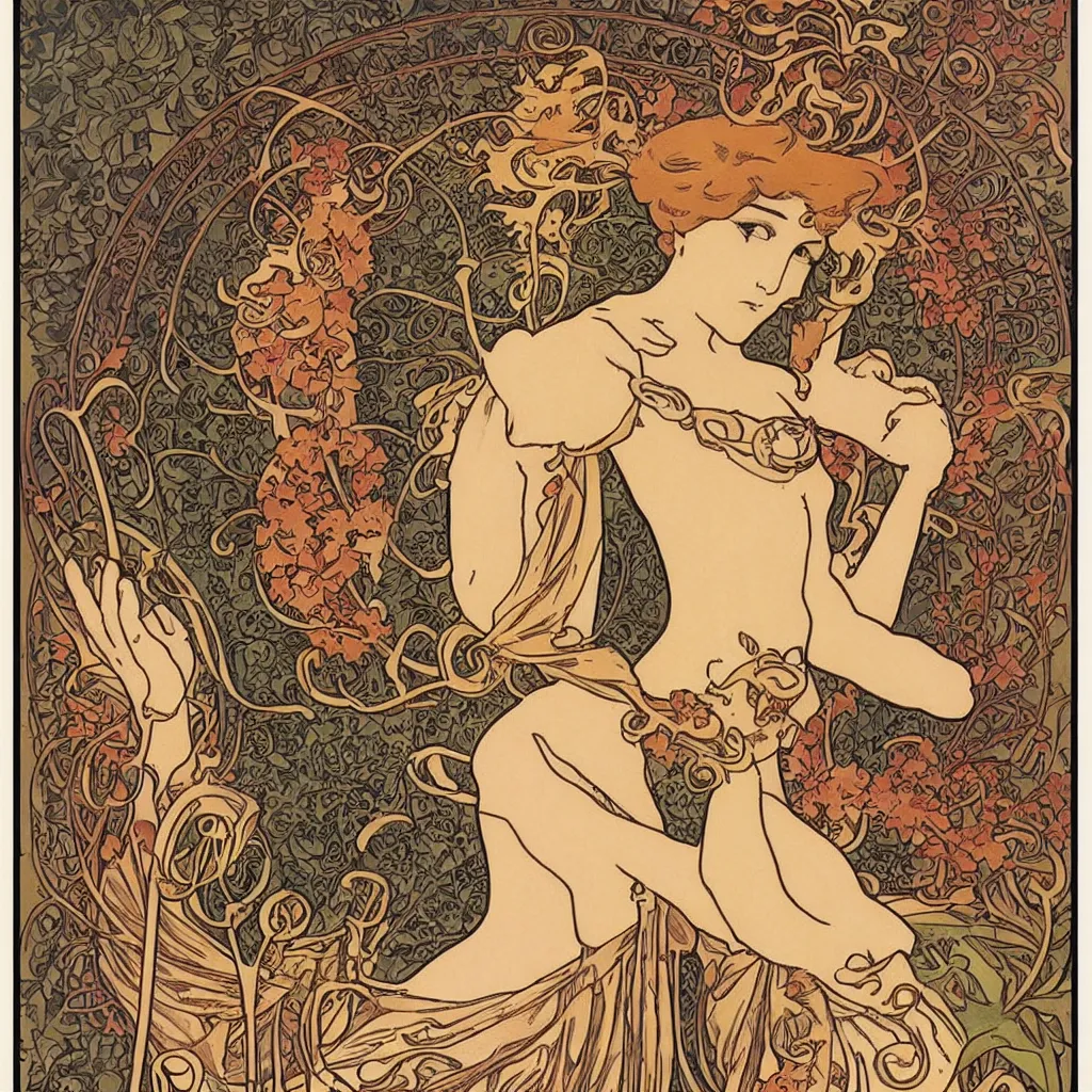 Prompt: Art Nouveau Work safety Poster by Mucha