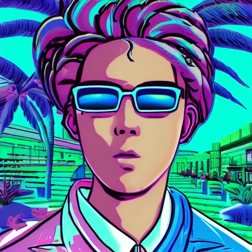 Image similar to vaporwave album cover for nick neo