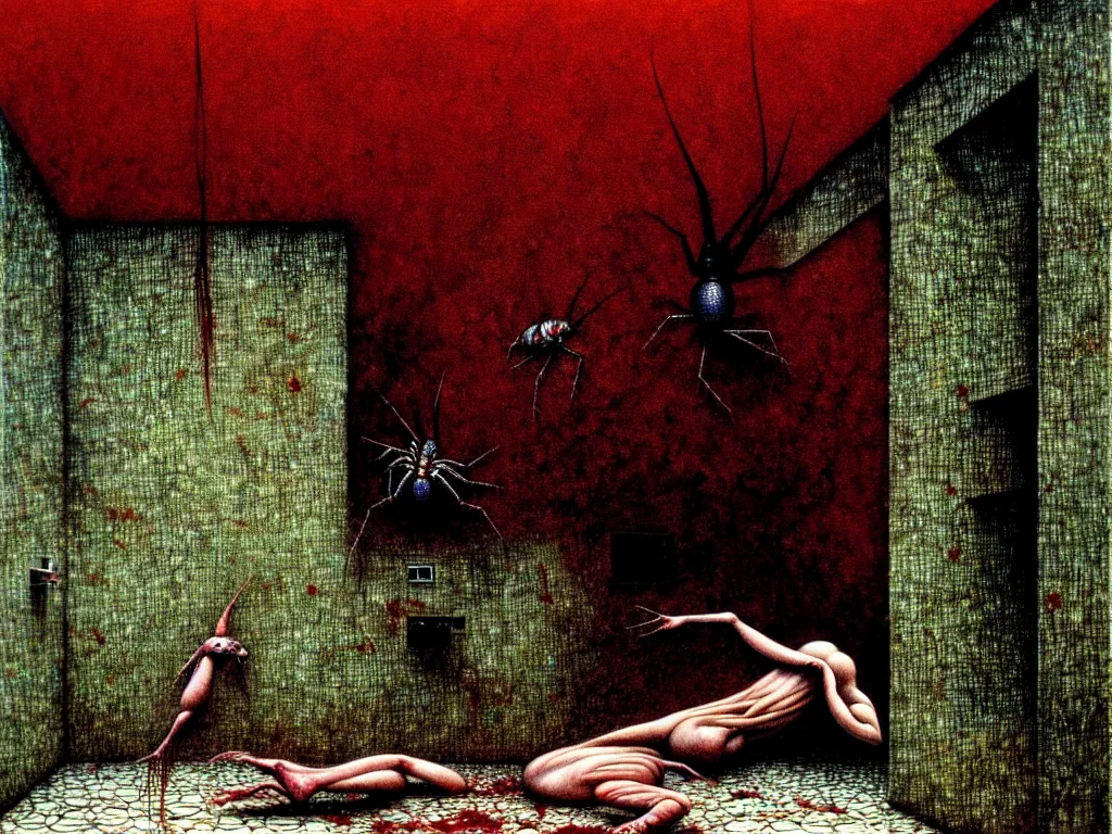 Prompt: a big cockroach taking a bath in an old soviet public bathroom, neo - gothic, gothic, rich deep colors. beksinski painting, from a movie by david cronenberg. art by takato yamamoto. masterpiece. realistic detailed image