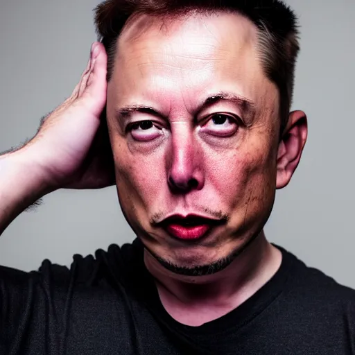 Prompt: a man who is covering his ears from a very loud noise, pained expression, elon musk, photography, 4 k