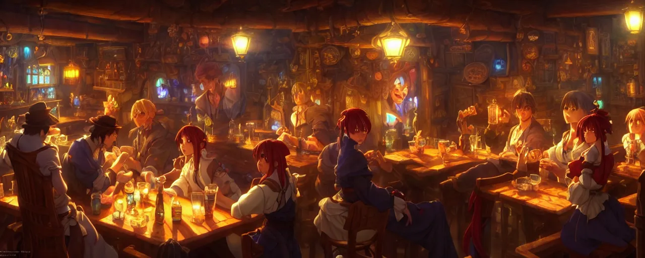 A multidimensional cozy tavern, screenshot from anime | Stable Diffusion |  OpenArt