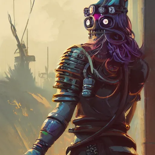 Image similar to cyberpunk viking helmet mask warrior goddess robot ninja fantasy, art gta 5 cover, official fanart behance hd artstation by jesper ejsing, by rhads, makoto shinkai and lois van baarle, ilya kuvshinov, ossdraws