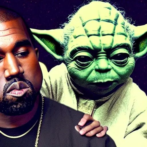 Prompt: Kanye west with Yoda