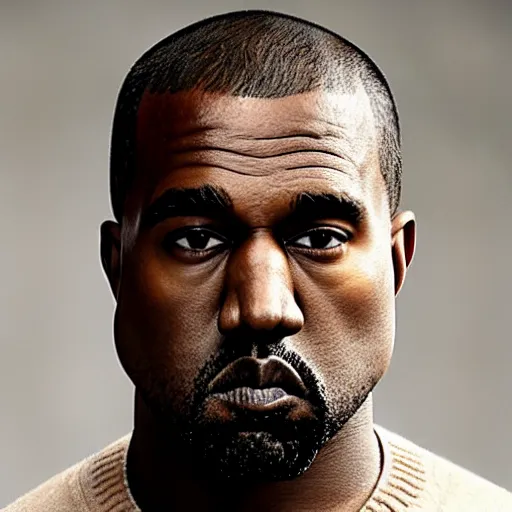 Image similar to photo of kanye west looking disgusted, disappointed, disproving, detailed face, staring in the camera, hd