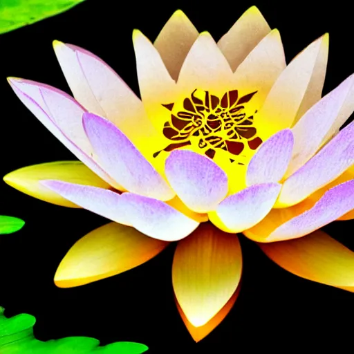 Prompt: large intricate lotus flower