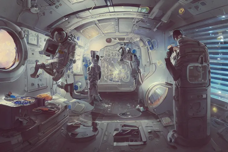 Image similar to hyperrealistic photography of a machine entering an astronaut host in the style of Jin Kagetsu, James Jean and wlop, highly detailed, sharp focus, intricate concept art, digital painting, ambient lighting, deep colors, 4k, artstation