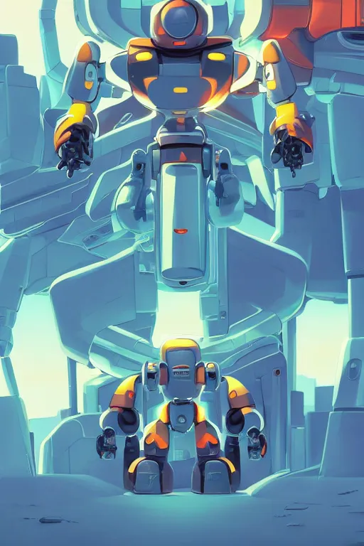 Image similar to metabots medabots medarotto medarot robot minimalist comics, behance hd by jesper ejsing, by rhads, makoto shinkai and lois van baarle, ilya kuvshinov, rossdraws global illumination ray tracing hdr radiating a glowing aura