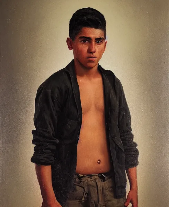 Image similar to heroic portrait of a young mexican man. art by denys tsiperko and bogdan rezunenko, hyperrealism