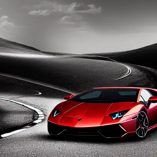 Prompt: lamborghini artistic. illustration. 4 k. cinematic. photoreal. dark colors.