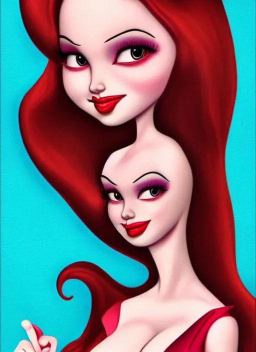 Image similar to Jessica rabbit as a mark ryden doll, detailed digital art, trending on Artstation