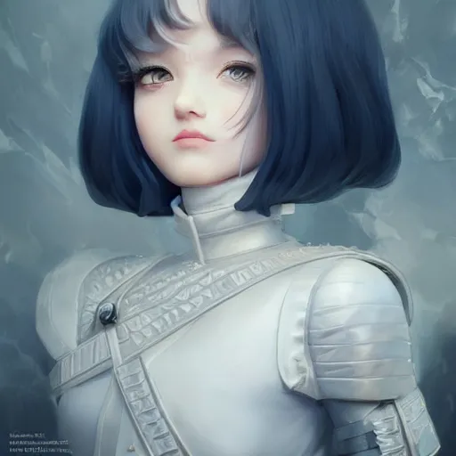 Prompt: a beautiful royal young axewoman executer looks happy, art by ilya kuvshinov lois van baarle ross tran range murata artgerm katsuhiro otomo norman rockwell. marble sculpt highly detailed intricately sharp focus mystically trending deviantart, pinterest, vogue italia, unreal engine 5, 4 k uhd image