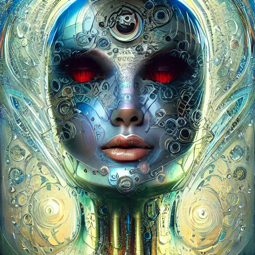 Prompt: Happy Robot, intricate, detailed digital art by Karol Bak