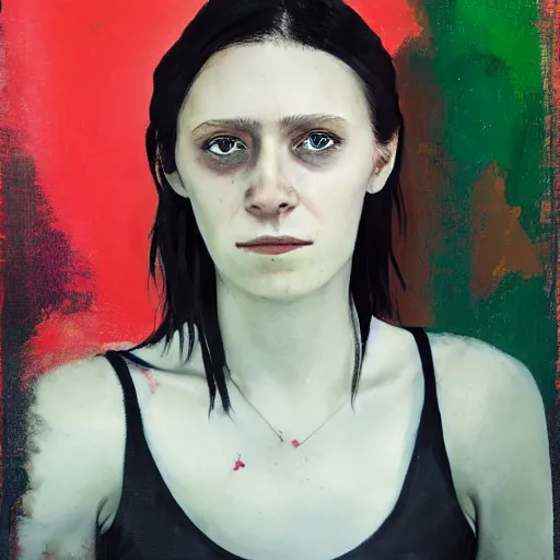 Image similar to award winning anachrome studio portrait of a girl with a dragon tattoo