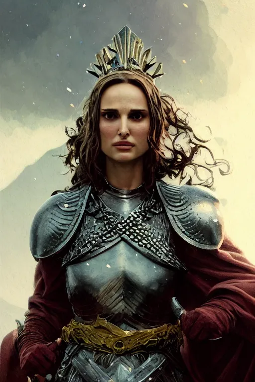 Image similar to natalie portman, legendary warrior, heroic, lord of the rings, tattoos, decorative ornaments, battle armor, by carl spitzweg, ismail inceoglu, vdragan bibin, hans thoma, greg rutkowski, alexandros pyromallis, perfect face, fine details, realistic shading photorealism