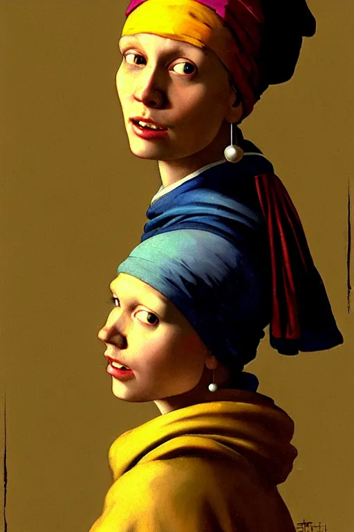 Image similar to full character portrait not the girl with the pearl earring in the style of half - life 2 team fortress 2 scout video game character art character design, painting by gaston bussiere, katsuya terada, nc wyeth, greg rutkowski, craig mullins, vermeer, frank frazetta, mucha, tom of finland, trending on artstation, jeffery catherine jones