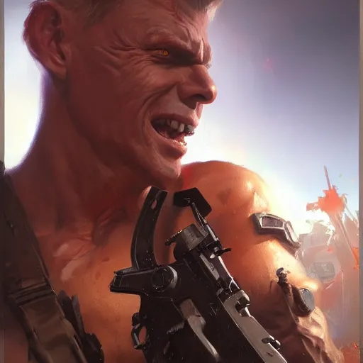 Prompt: the duke nukem cover, painted by stanley lau, painted by greg rutkowski, painted by stanley artgerm, masterpiece, digital art, trending on artstation