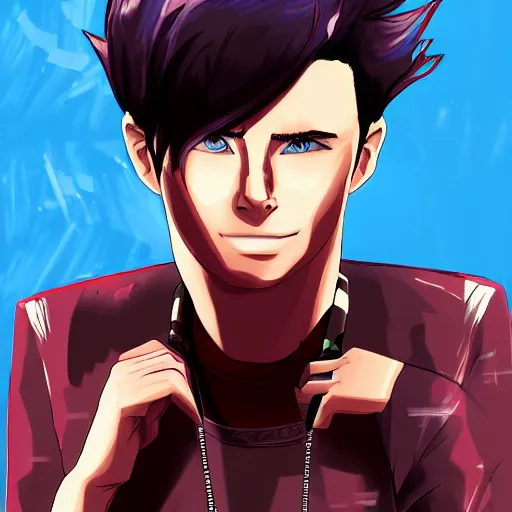 Prompt: adam levine as an anime protagonist, studio trigger, digital art, deviantart