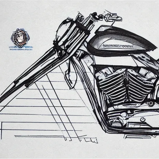 Image similar to concept art prometheus motorcycle blueprint