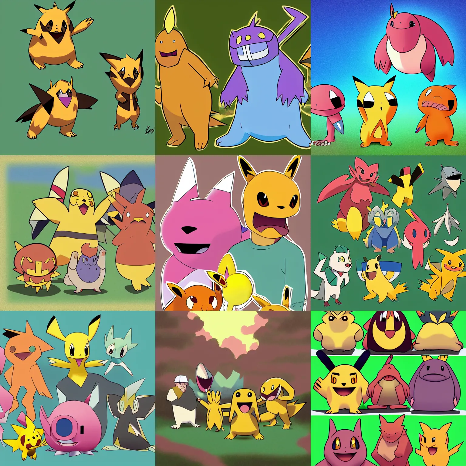 the pokemon gumshoos, digital art, Stable Diffusion