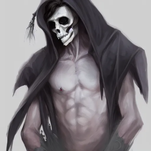 Image similar to teratophilia, grim reaper, demon, handsome, artstation