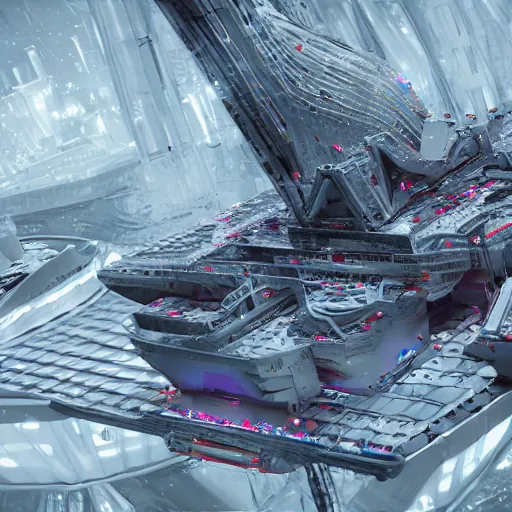 Image similar to sci-fi motherboard structure on the coronation of napoleon painting and digital billboard in the middle, unreal engine 5, keyshot, octane, artstation trending, ultra high detail, ultra realistic, cinematic, 8k, 16k, in style of zaha hadid, in style of nanospace Michael Menzelincev, in style of Lee SOUDER, colors in style of the Blade Runner 2049, in plastic, dark, tilt shift,