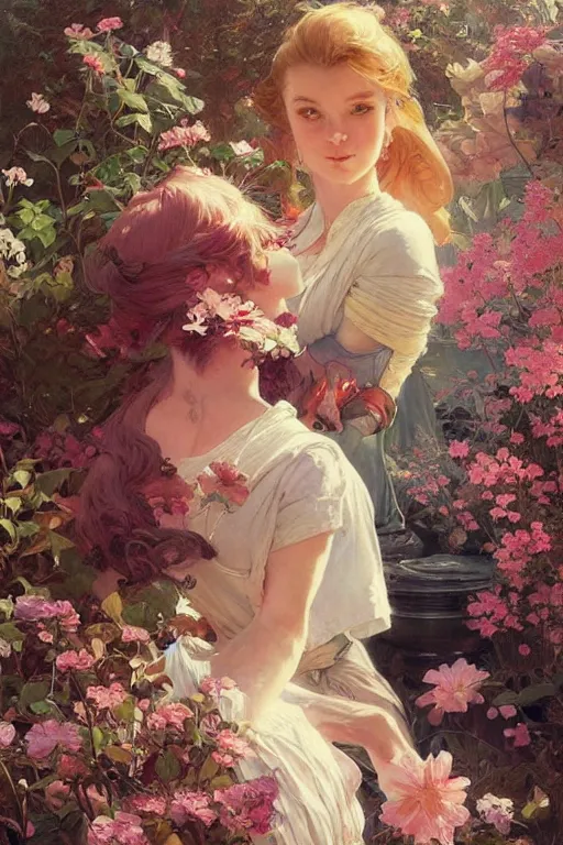 Prompt: 🌸✨::3, by Stanley Artgerm Lau, greg rutkowski, thomas kindkade, alphonse mucha, loish, norman Rockwell,