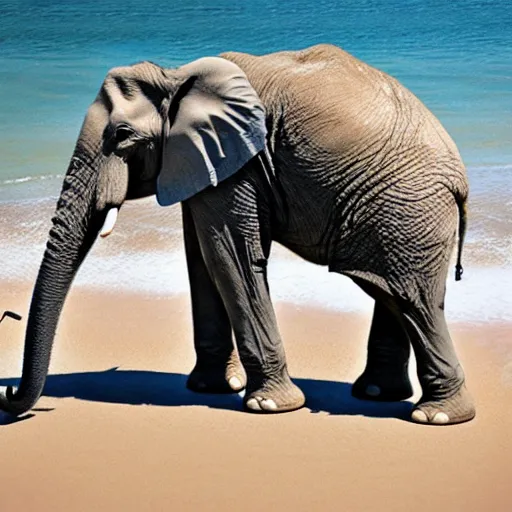 Image similar to half elephant, half dolphin