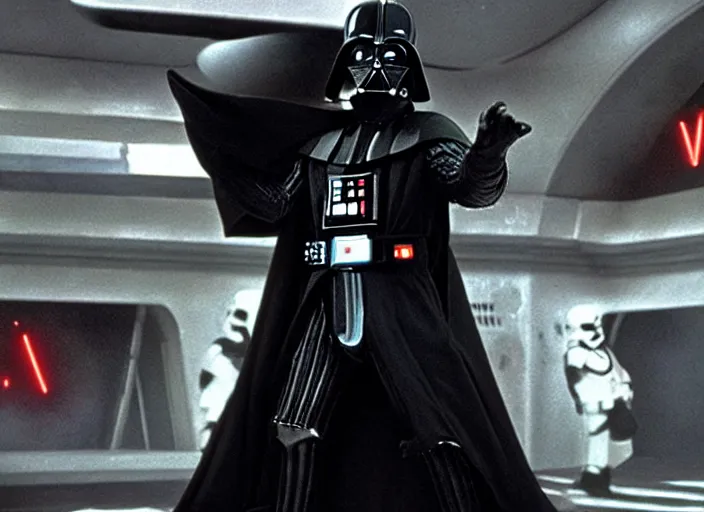 Image similar to film still of Darth Vader gambling in vegas in Star Wars The Empire Strikes Back,