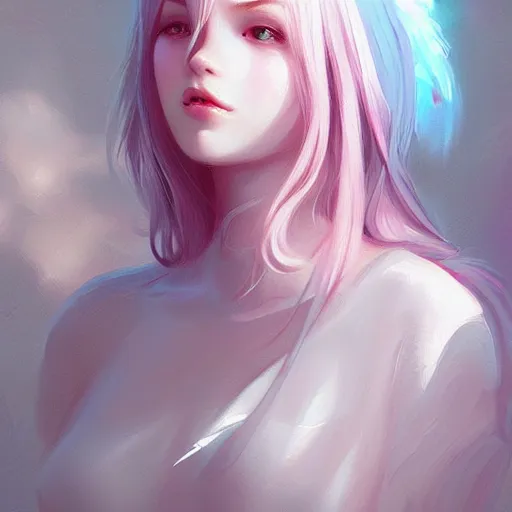 Prompt: teen girl, pale pink hair, gorgeous, amazing, elegant, intricate, highly detailed, digital painting, artstation, concept art, sharp focus, illustration, art by Ross tran