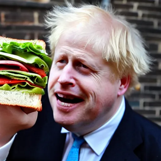 Image similar to a sandwich made of boris johnson