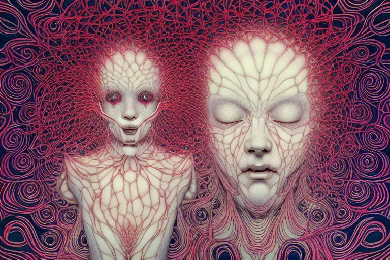 Image similar to realistic detailed image of an abstract spirit in a padded room, conjuring psychedelic background, part by takato yamamoto, part by alex gray, ross tran, james jean, ultra realistic, octane render, highly detailed, 8 k, trending on artstation, cosmic, symmetry, masterpiece