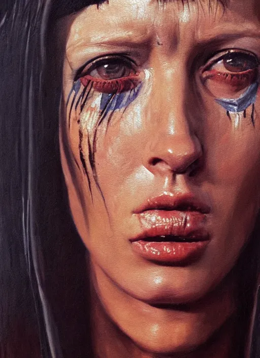 Prompt: portrait of a young 1 9 8 0 s shelley duvall as a threatening warlord character in mad max 2 : the road warrior, film still, detailed realism face in painting, detailed beautiful portrait, oil painting masterpiece, 8 k resolution, smooth, sharp focus, trending on artstation, by rembrandt