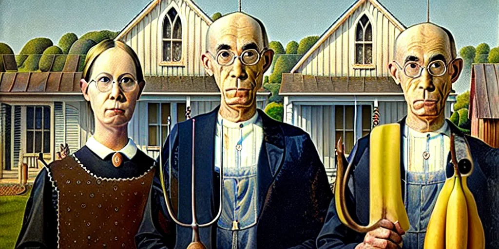 Image similar to american gothic banana