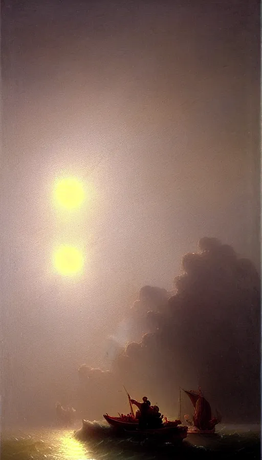 Image similar to the two complementary forces that make up all aspects and phenomena of life, by Ivan Aïvazovski,