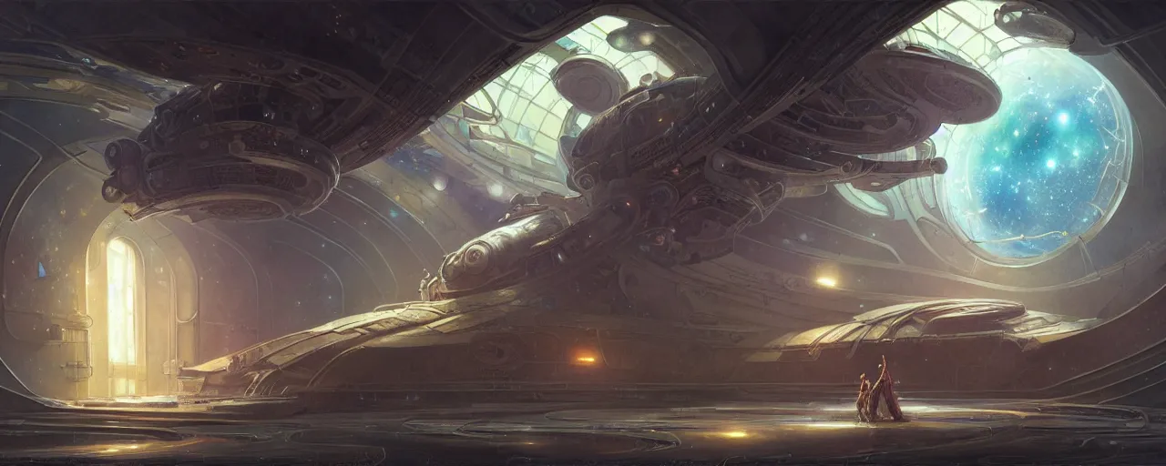 Image similar to A outside view of abandoned space station in the deep space, fantasy, intricate, elegant, highly detailed, digital painting, artstation, concept art, smooth, sharp focus, illustration, art by artgerm and greg rutkowski and alphonse mucha