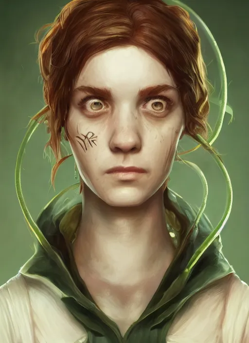 Prompt: biohazard portrait of brocoli!! hermione bioshock, au naturel, hyper detailed, digital art, trending in artstation, cinematic lighting, studio quality, smooth render, unreal engine 5 rendered, octane rendered, art style by klimt and nixeu and ian sprigger and wlop and krenz cushart