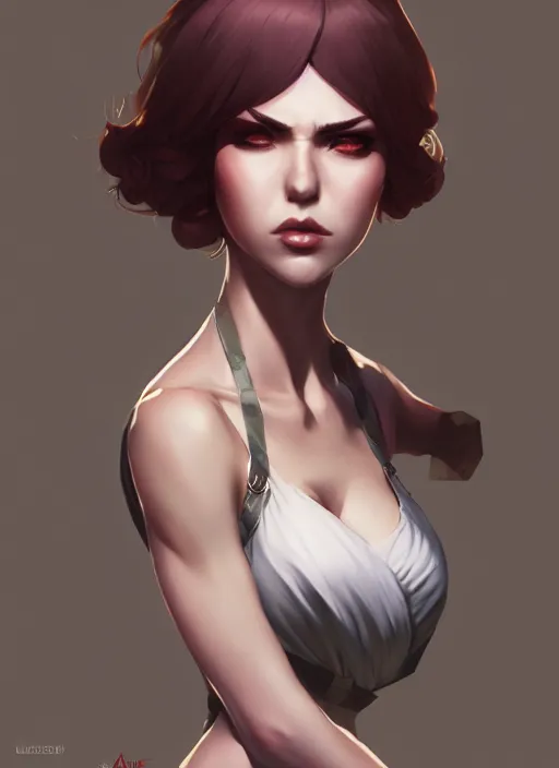 Prompt: female mafia boss, wide angle view, highly detailed, artgerm, cushart krenz, trending on artstation, soft light, sharp focus, illustration, character design, concept art