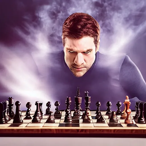 Image similar to daredevil playing chess, octane, realistic photograph, marvel