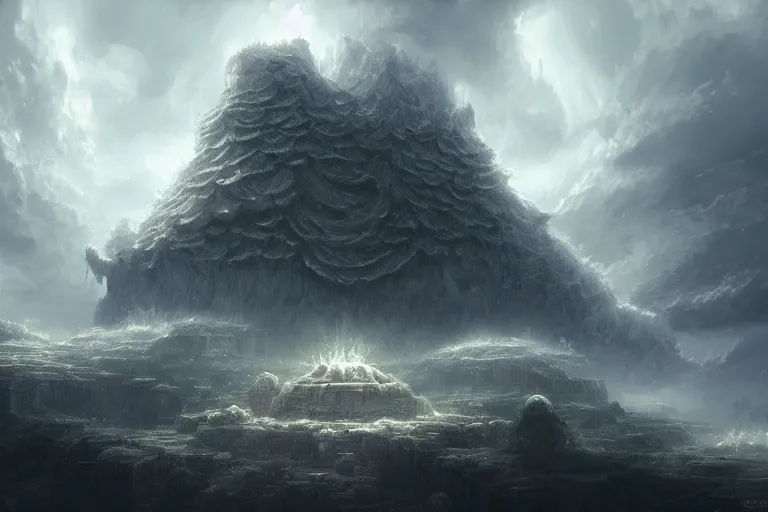 Prompt: a huge realm made out of clouds in an alternate dimension, in the style of wlop, illustration, epic, fantasy, hyper detailed, smooth, unreal engine, sharp focus, ray tracing