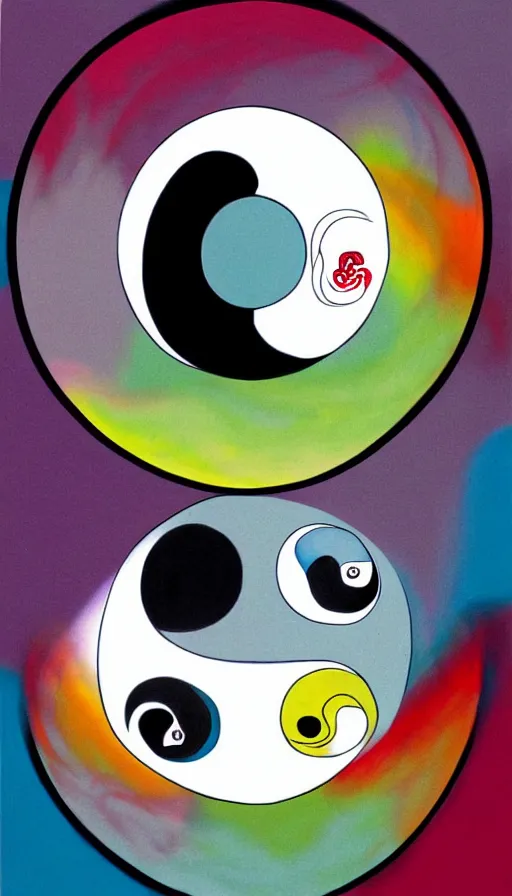 Image similar to Abstract representation of ying Yang concept, by alex pardee